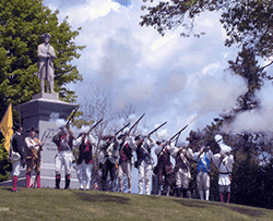 Sudbury Companies of Militia and Minute firing musket salute at cemetery