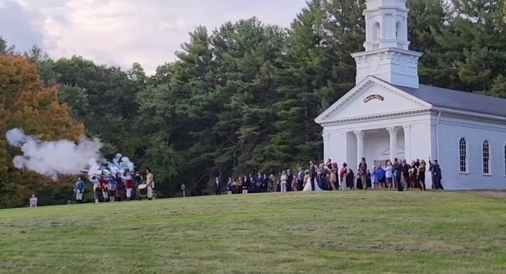 Sudbury Companies of Militia and Minute firing musket salute for wedding party